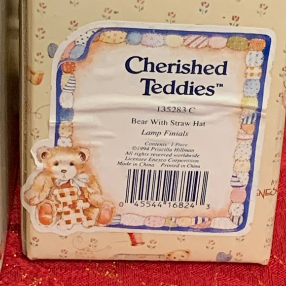Cherished Teddies - Pair of Bears with Straw Hats - Lamp Finials - Picture 7 of 7